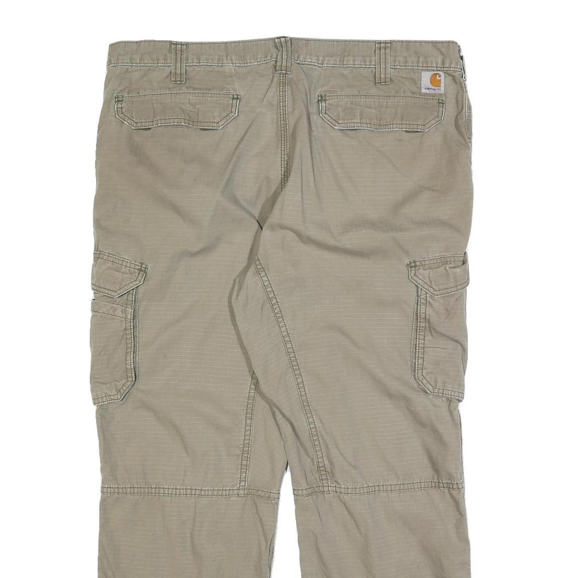 CARHARTT Mens Cotton Beige Relaxed Cargo Trousers W40 L30 Workwear Casual