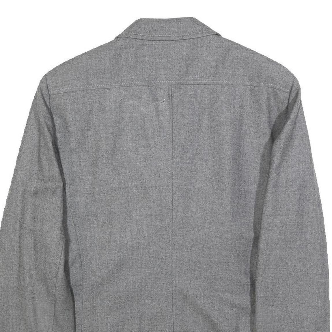 BOGNER Womens Grey Wool Tailored Jacket XL Button Plain Elegant Classic