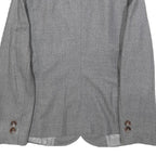 BOGNER Womens Grey Wool Tailored Jacket XL Button Plain Elegant Classic