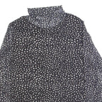 ESSENTIALS BY TCHIBO Womens Printed Top Black Roll Neck Long Sleeve Spotted L