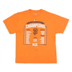 MAJESTIC Mens Orange National League Champions Graphic T-Shirt L Short Sleeve