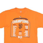MAJESTIC Mens Orange National League Champions Graphic T-Shirt L Short Sleeve
