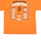 MAJESTIC Mens Orange National League Champions Graphic T-Shirt L Short Sleeve