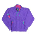 CABIN CREEK Womens Purple Nylon Zip Jacket M Vintage Colourblock Casual
