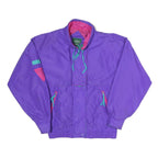 CABIN CREEK Womens Purple Nylon Zip Jacket M Vintage Colourblock Casual