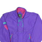 CABIN CREEK Womens Purple Nylon Zip Jacket M Vintage Colourblock Casual