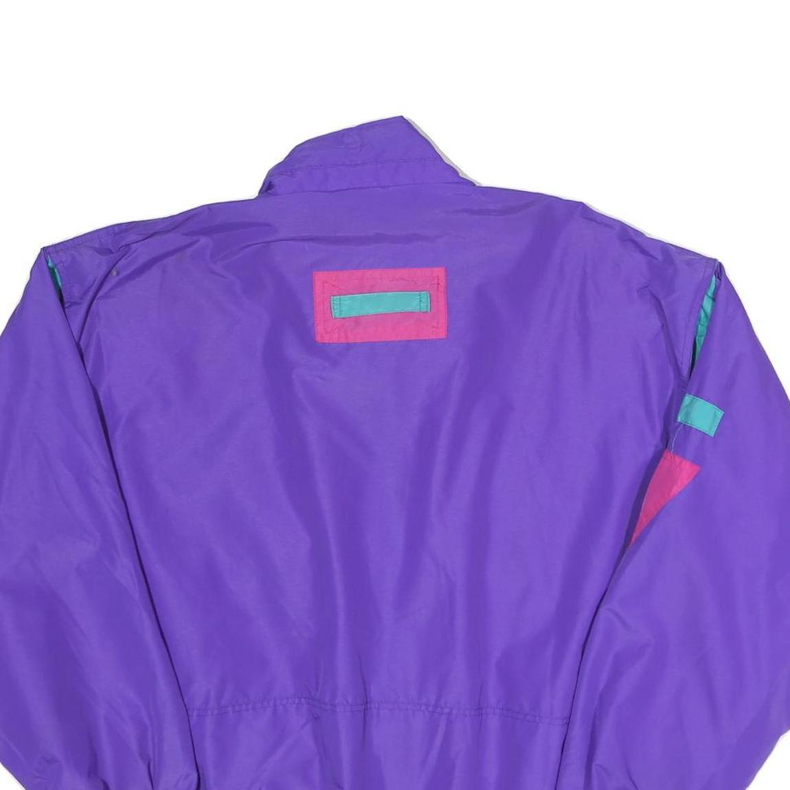 CABIN CREEK Womens Purple Nylon Zip Jacket M Vintage Colourblock Casual
