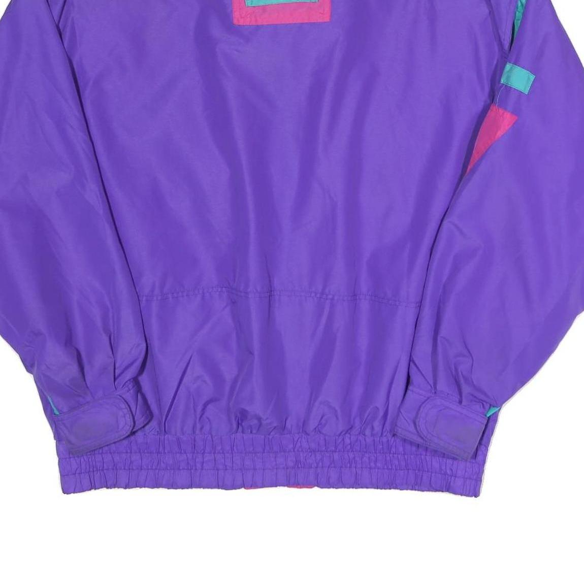 CABIN CREEK Womens Purple Nylon Zip Jacket M Vintage Colourblock Casual