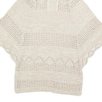 FAT FACE Womens Cream Plain Wool Blend Chunky Knit Roll Neck Jumper UK 10