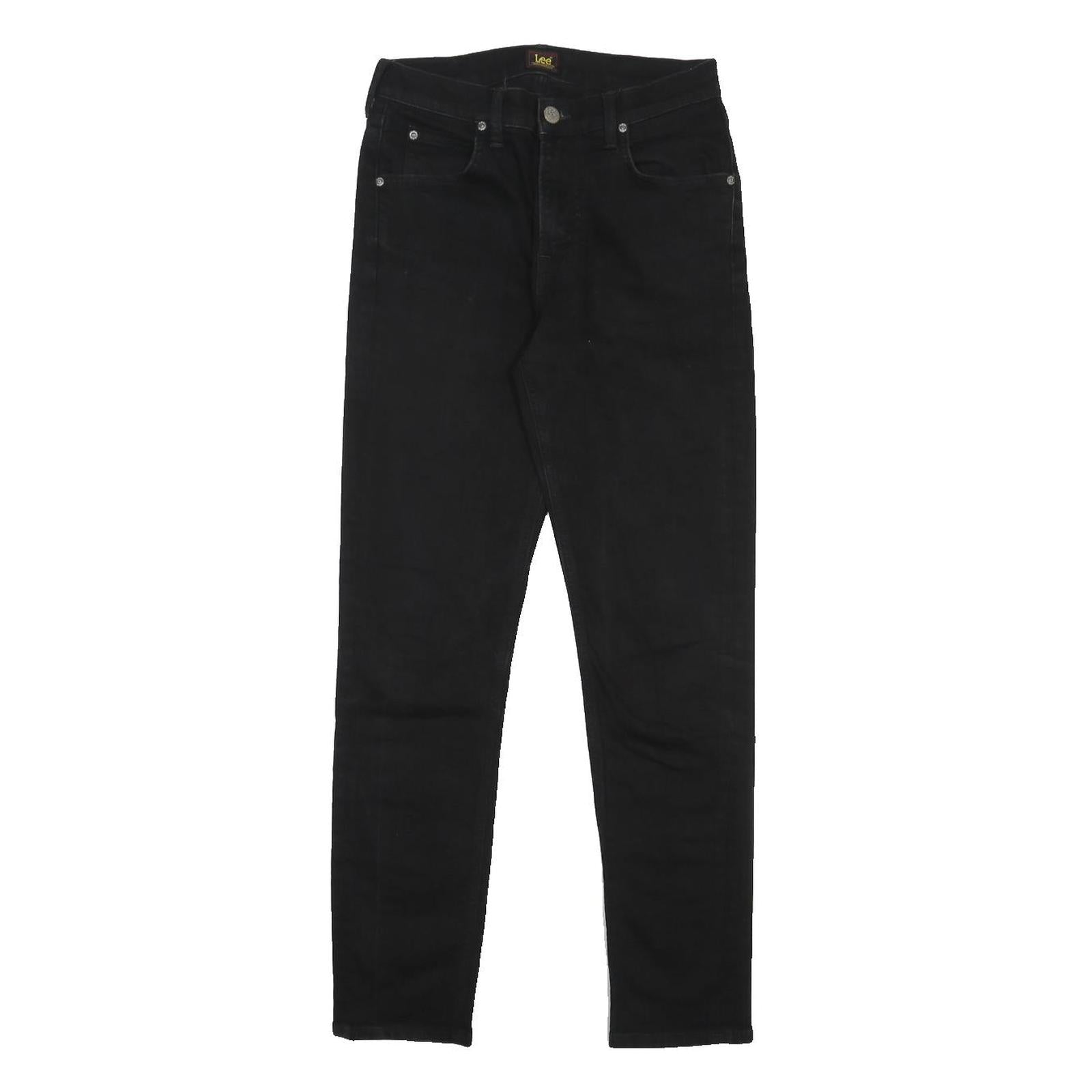 LEE Mens Slim Black Jeans Cotton Blend Zip W29 L32 Classic Fit Pocketed
