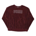 PUMA Mens Maroon Crew Neck Sweatshirt M Velvet Soft Casual Pullover