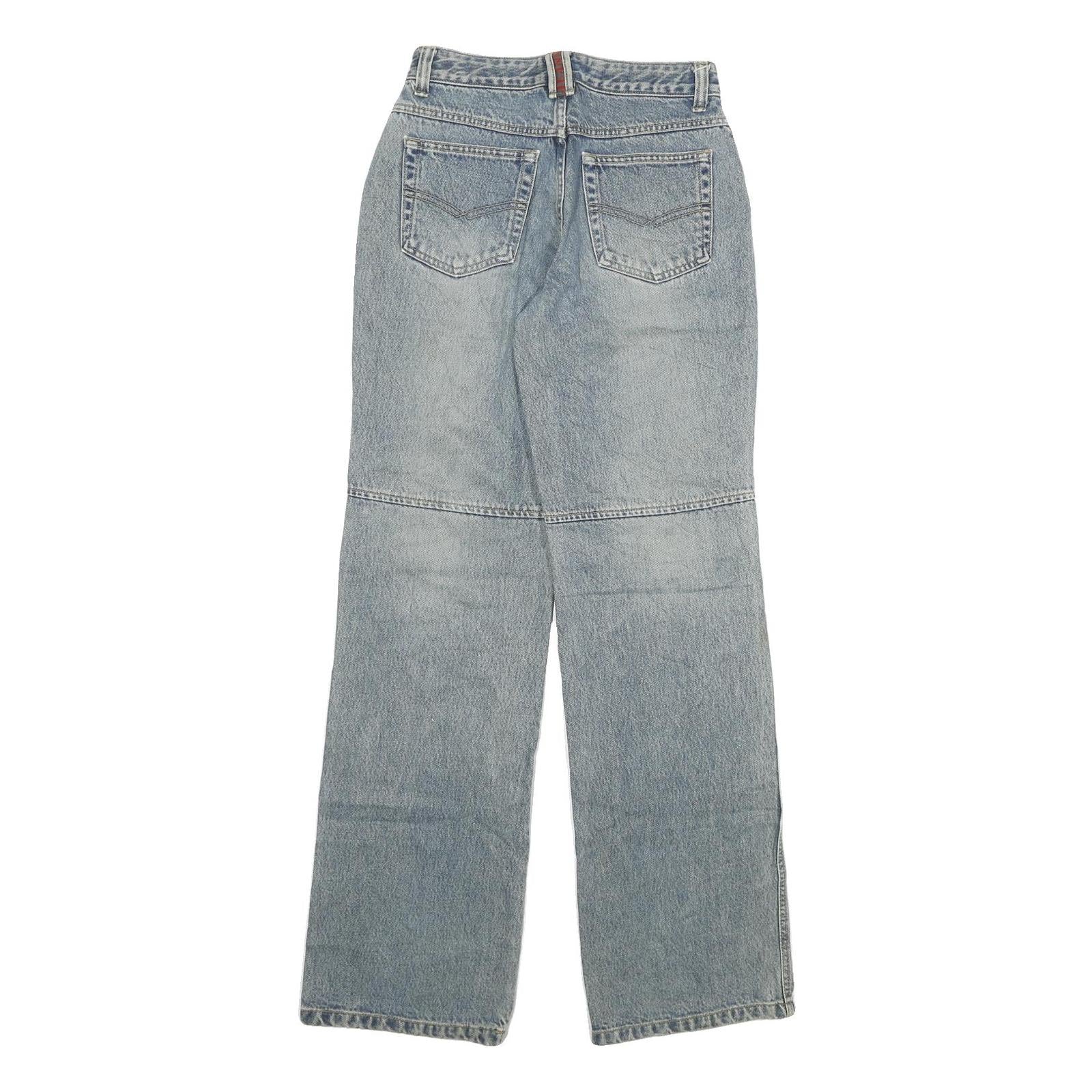 Womens Blue Regular Fit Straight Leg Denim Jeans W26 L32 Classic Zip Cotton