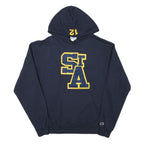 CHAMPION Mens Navy Blue St A Pullover Hoodie M Cotton Blend Drawstring