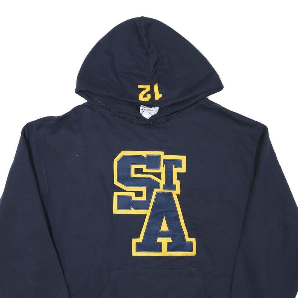 CHAMPION Mens Navy Blue St A Pullover Hoodie M Cotton Blend Drawstring