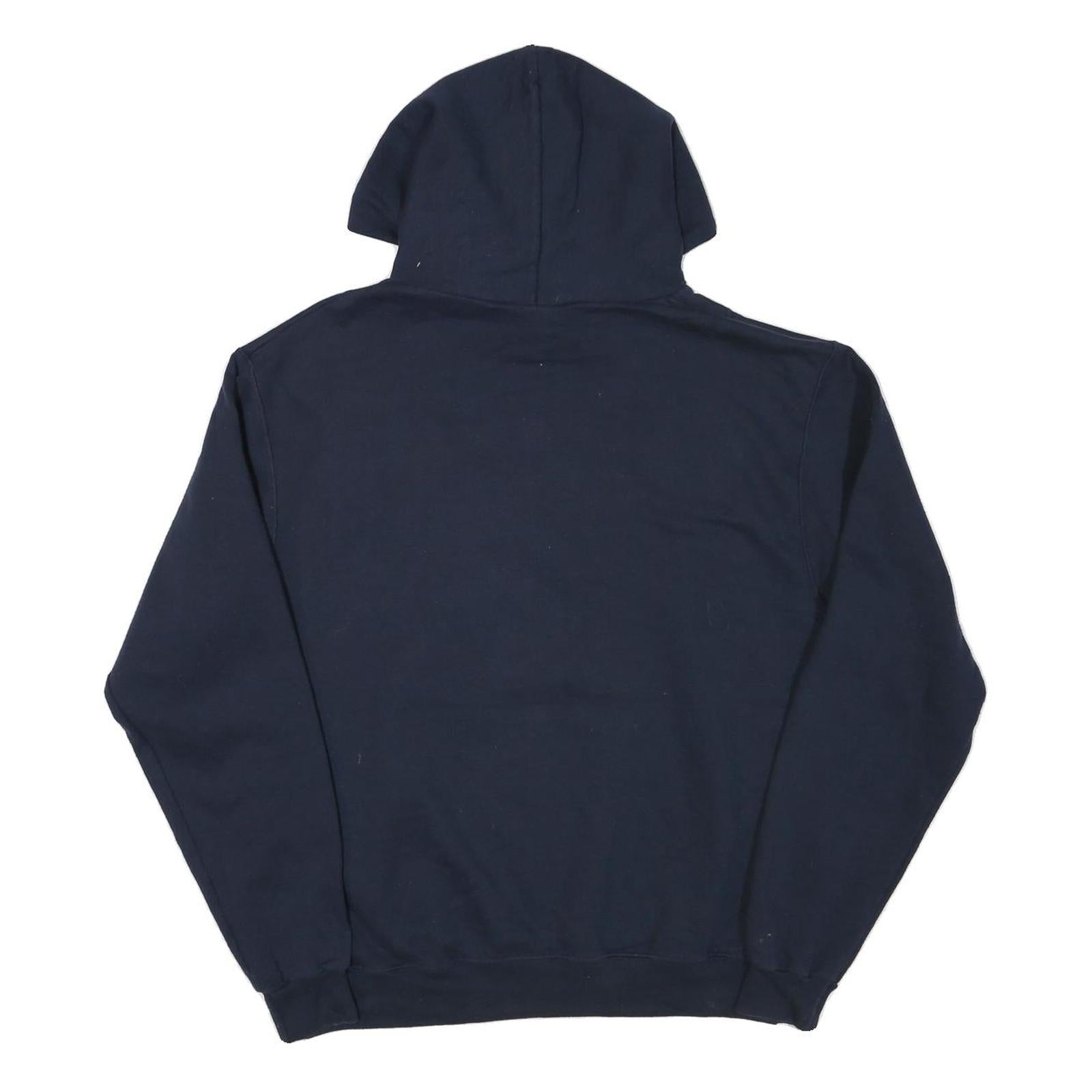 CHAMPION Mens Navy Blue St A Pullover Hoodie M Cotton Blend Drawstring