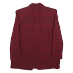 J'ENVIE Womens Red & Black Houndstooth Button Jacket Wool Blend S Classic