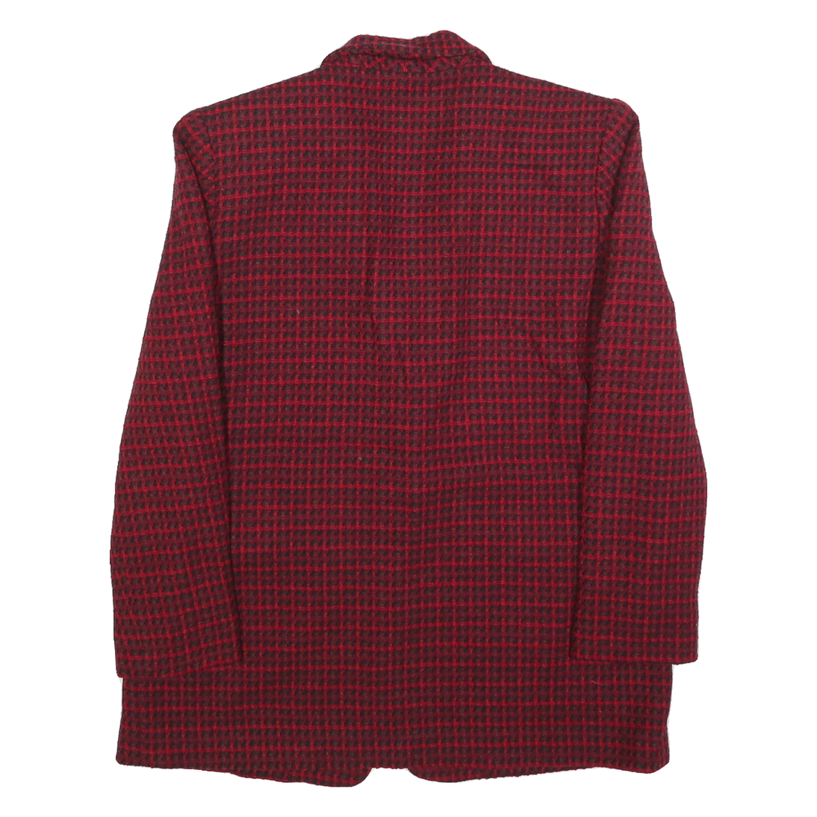 J'ENVIE Womens Red & Black Houndstooth Button Jacket Wool Blend S Classic