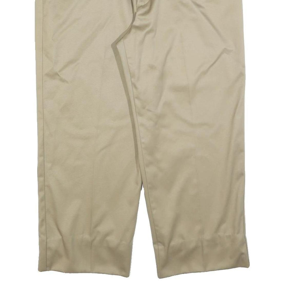 DOCKERS Mens Polyester Blend Beige Relaxed Straight Trousers W36 L25 Casual