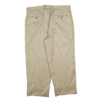 DOCKERS Mens Polyester Blend Beige Relaxed Straight Trousers W36 L25 Casual