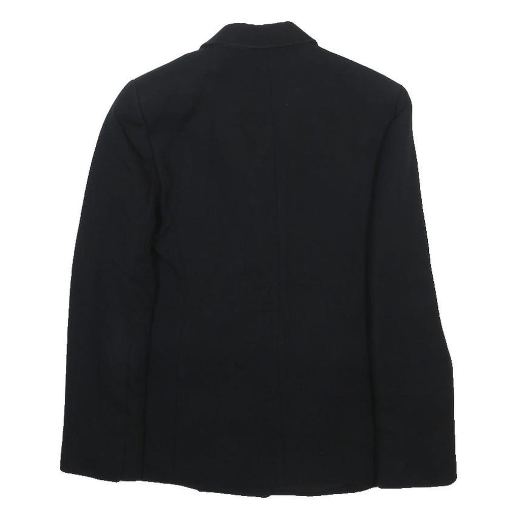 SANDRO Womens Black Double Breasted Jacket S Cotton Blend Button Blazer Classic