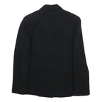 SANDRO Womens Black Double Breasted Jacket S Cotton Blend Button Blazer Classic