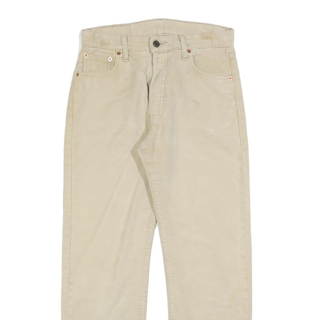 LEVI'S Mens Cotton Blend Beige Regular Fit Straight Leg Trousers W30 L27 Casual