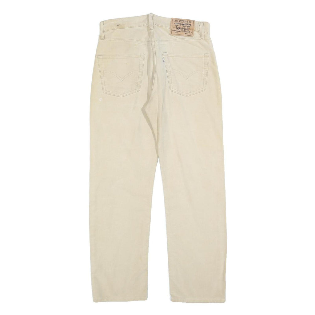 LEVI'S Mens Cotton Blend Beige Regular Fit Straight Leg Trousers W30 L27 Casual