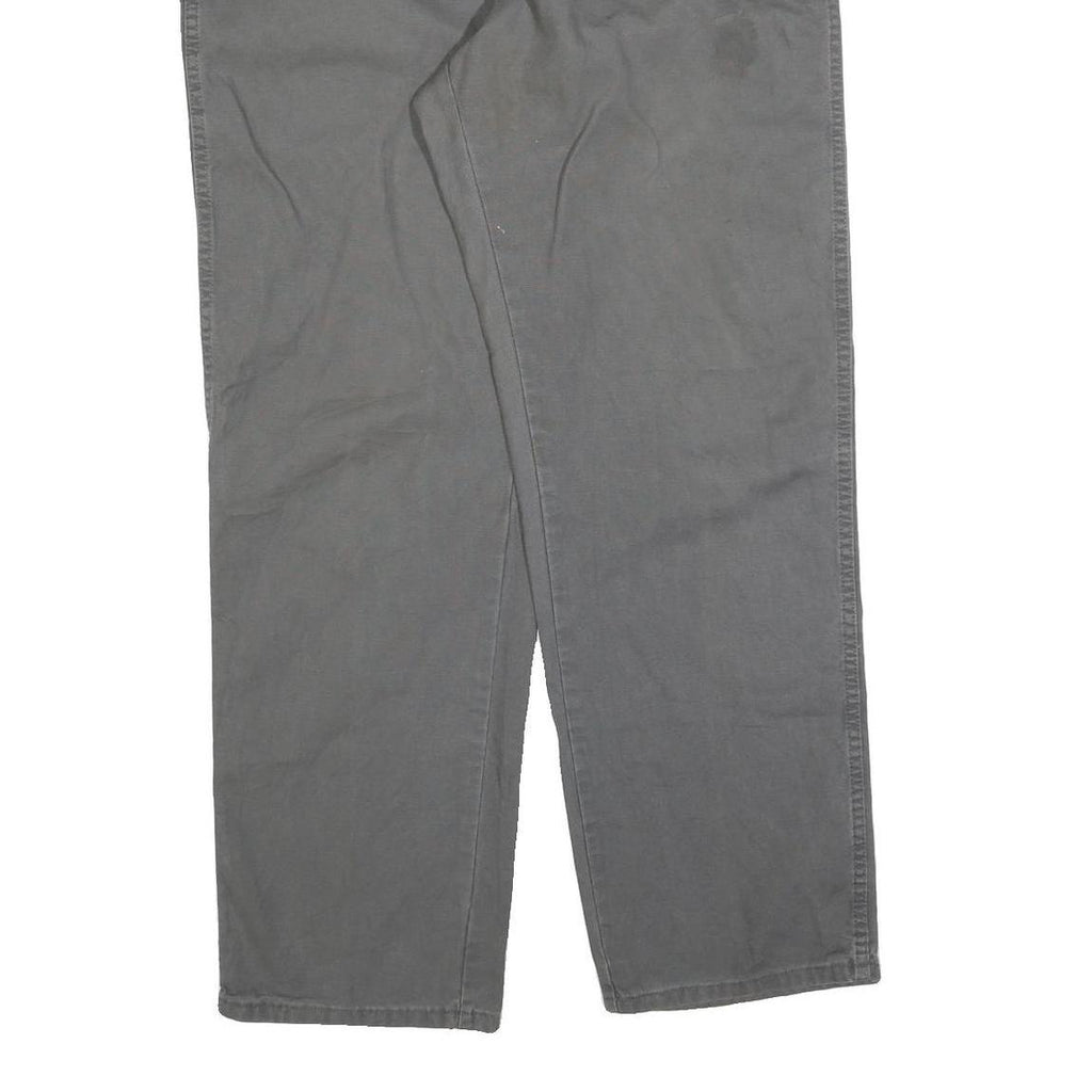 DICKIES Mens Cotton Blend Grey Relaxed Straight Trousers W38 L32 Workwear