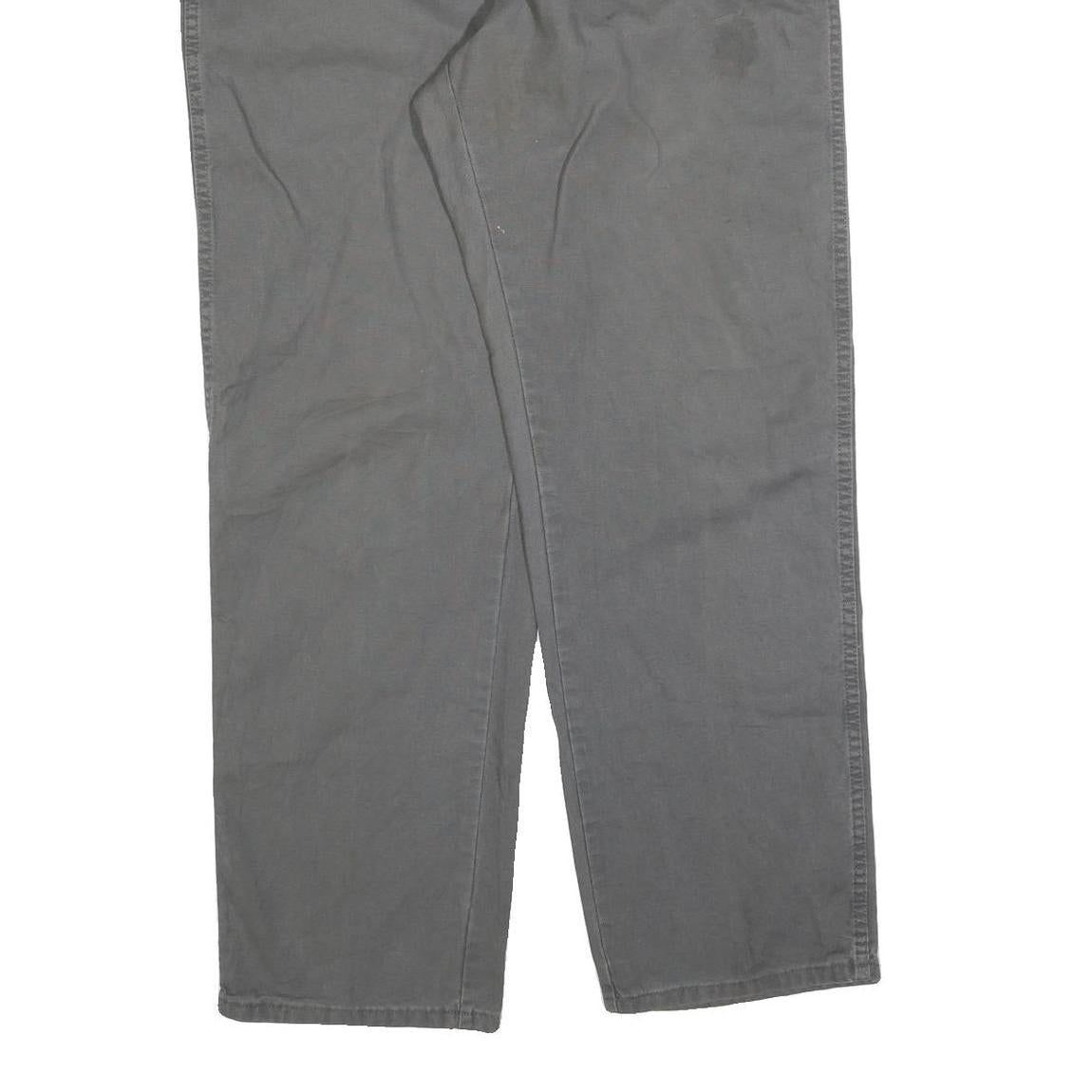 DICKIES Mens Cotton Blend Grey Relaxed Straight Trousers W38 L32 Workwear