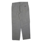 DICKIES Mens Cotton Blend Grey Relaxed Straight Trousers W38 L32 Workwear