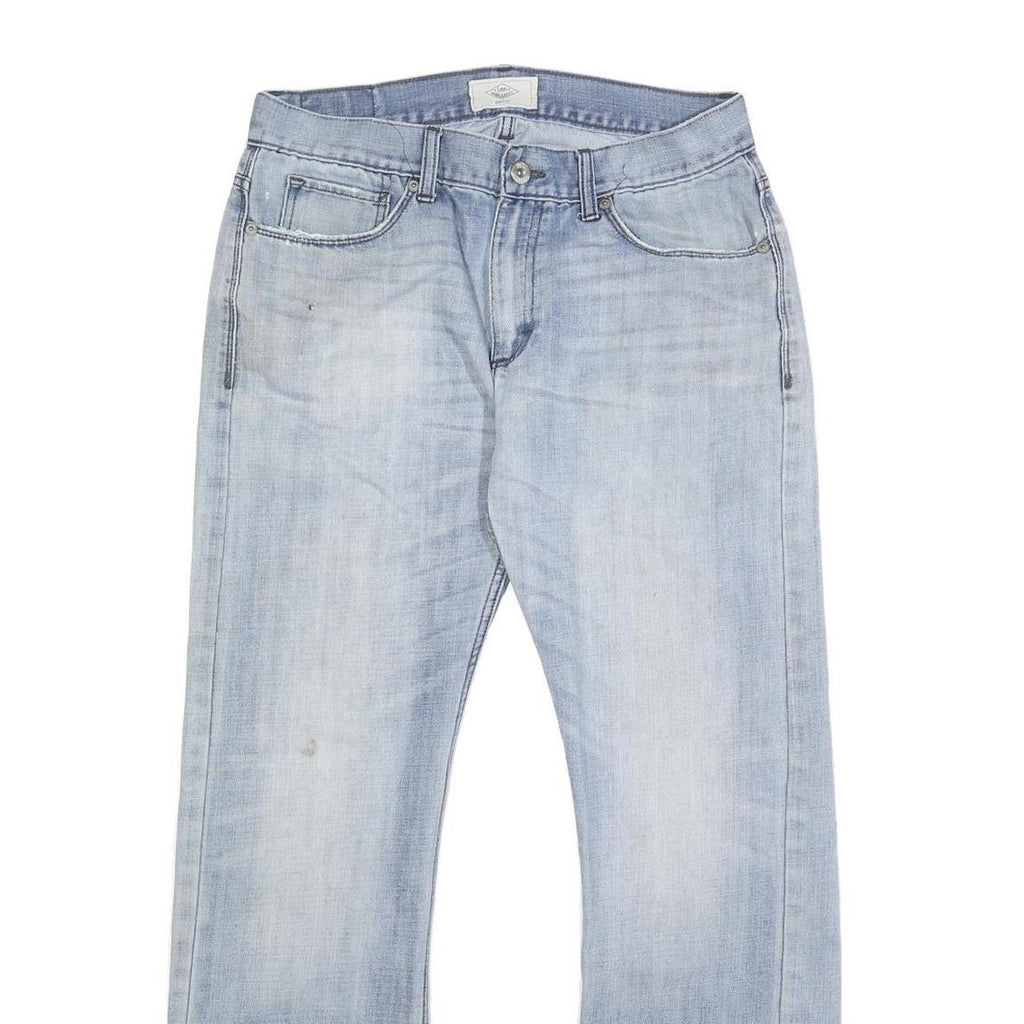 LEE Mens Jeans Blue Regular Straight Denim Light W32 L31 Classic Fit Zip Closure