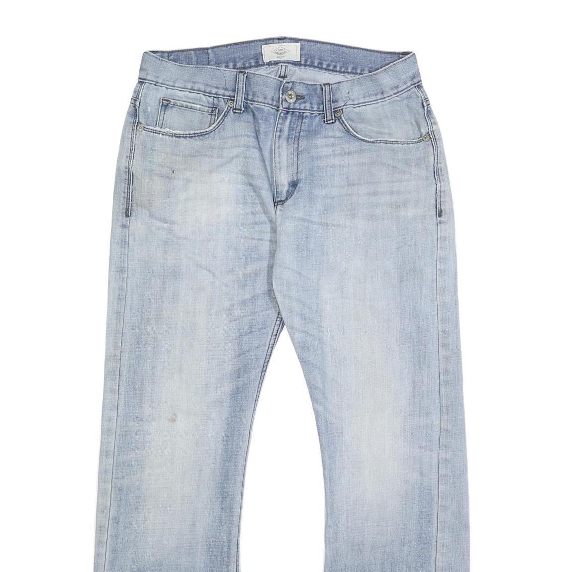 LEE Mens Jeans Blue Regular Straight Denim Light W32 L31 Classic Fit Zip Closure