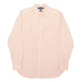 TOMMY HILFIGER Mens Orange & White Checked Cotton Shirt M Button Collar Long