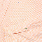 TOMMY HILFIGER Mens Orange & White Checked Cotton Shirt M Button Collar Long
