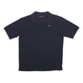 KAPPA Mens Navy Blue Short Sleeve Plain L Polo Shirt Cotton Classic Logo