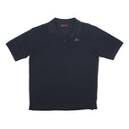 KAPPA Mens Navy Blue Short Sleeve Plain L Polo Shirt Cotton Classic Logo