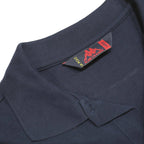 KAPPA Mens Navy Blue Short Sleeve Plain L Polo Shirt Cotton Classic Logo