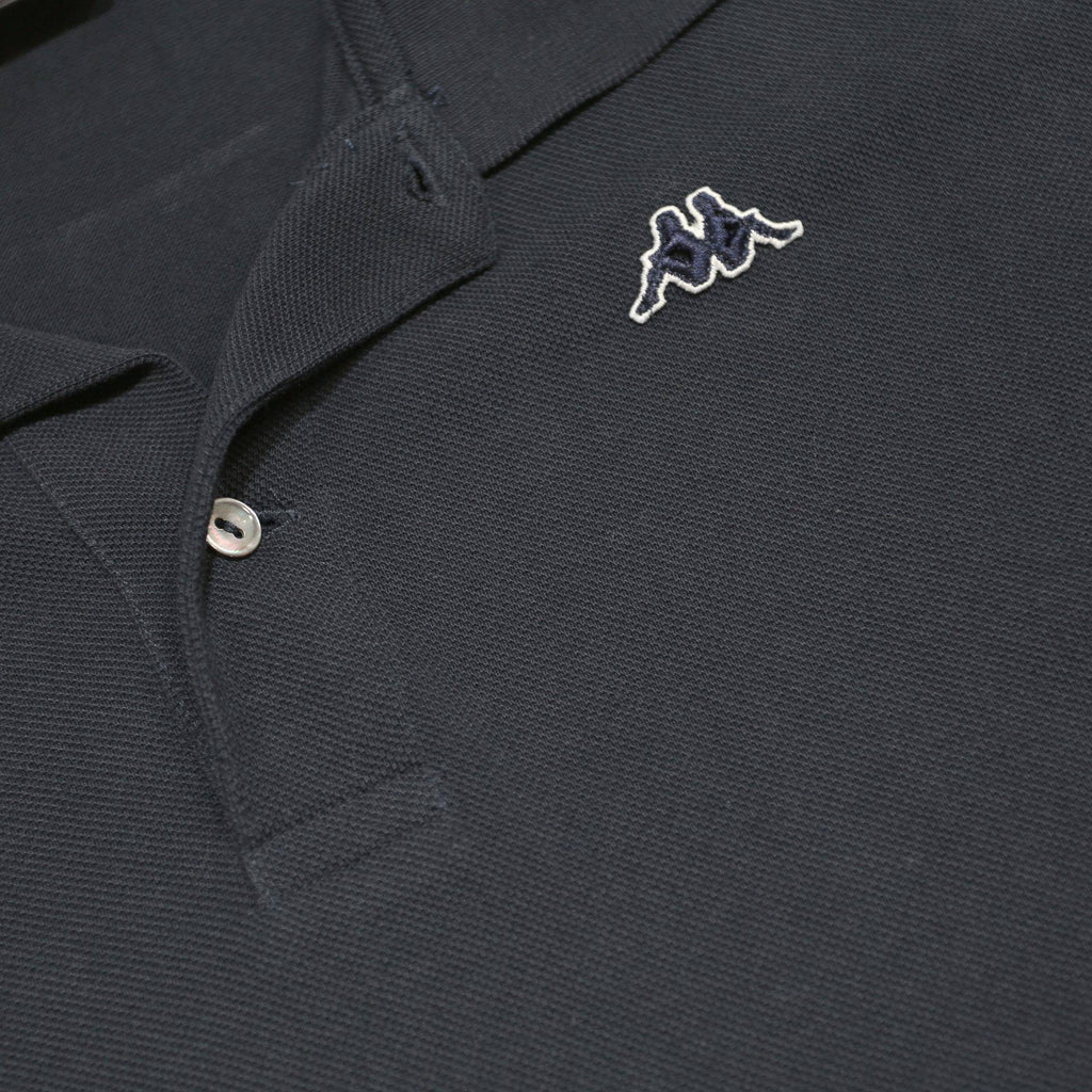 KAPPA Mens Navy Blue Short Sleeve Plain L Polo Shirt Cotton Classic Logo