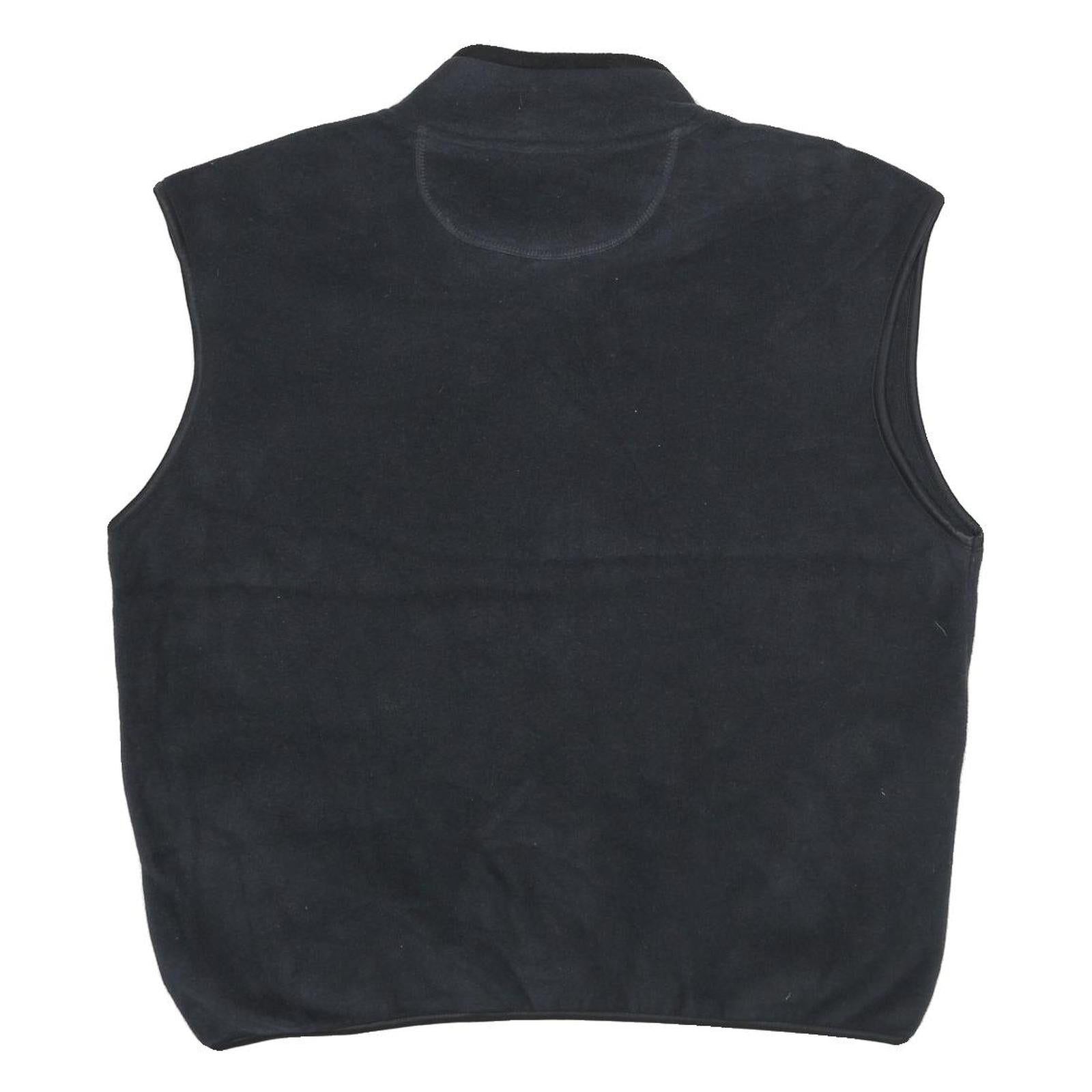 CHAMPION Mens Black Fleece Gilet XL Polyester Zip Pocketed Casual Outerwear