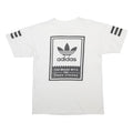 ADIDAS Mens White Black Logo Graphic T-Shirt M Short Sleeve Crew Neck Sports