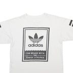 ADIDAS Mens White Black Logo Graphic T-Shirt M Short Sleeve Crew Neck Sports