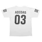 ADIDAS Mens White Black Logo Graphic T-Shirt M Short Sleeve Crew Neck Sports