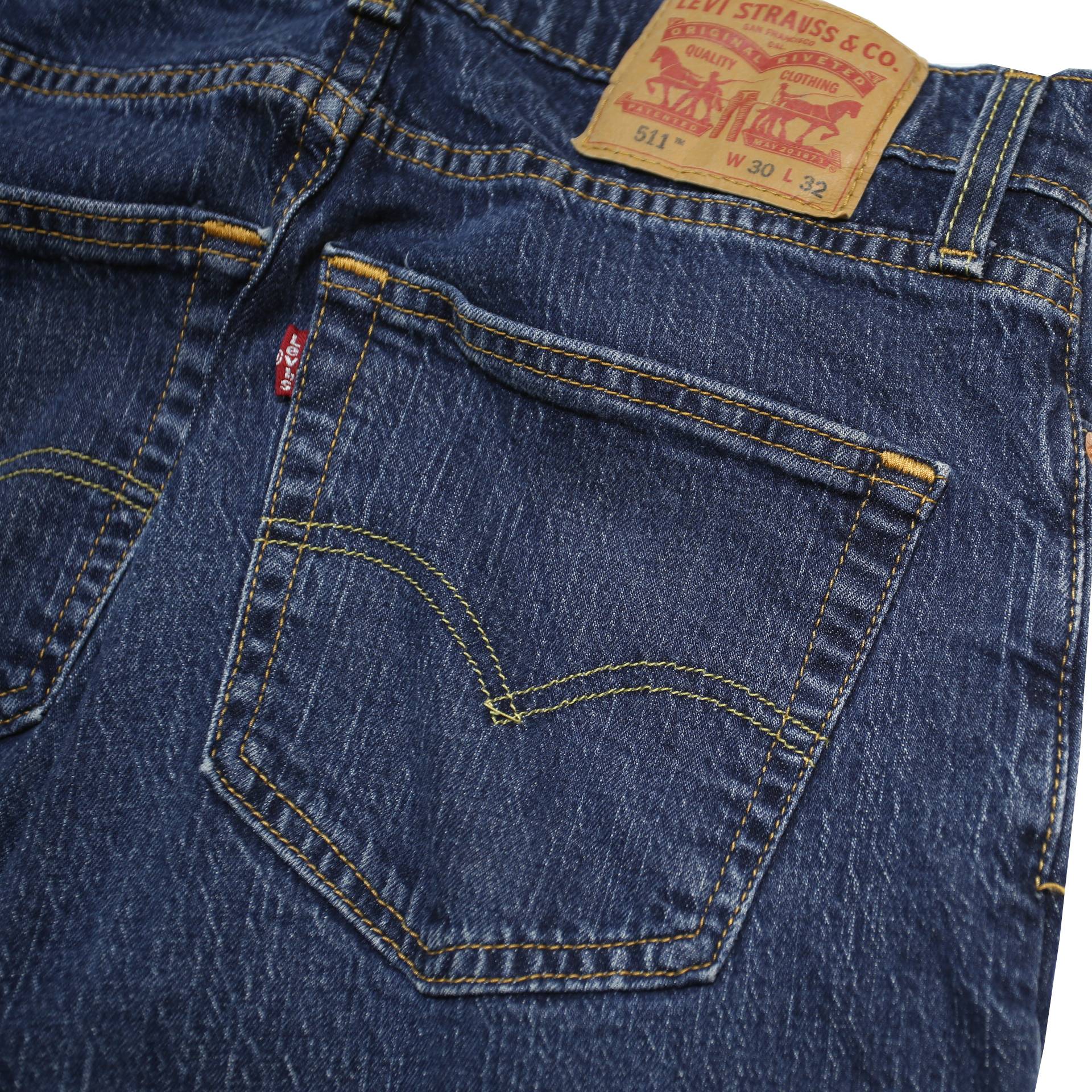 LEVI'S 511 Slim Mens Jeans Blue Slim Skinny Denim Medium W30 L32 Classic Fit