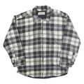 TRAIL'S END Mens Black & White Plaid Zip Jacket L Polyester Casual Checked