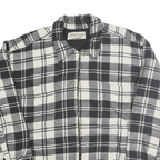 TRAIL'S END Mens Black & White Plaid Zip Jacket L Polyester Casual Checked
