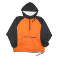 PORT AND COMPANY Mens Orange & Black Hooded Windbreaker Jacket XL Nylon Plain