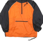 PORT AND COMPANY Mens Orange & Black Hooded Windbreaker Jacket XL Nylon Plain