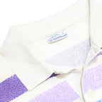 SERGIO TACCHINI Mens White & Multi Colour Striped Polo Shirt L Cotton Sportswear