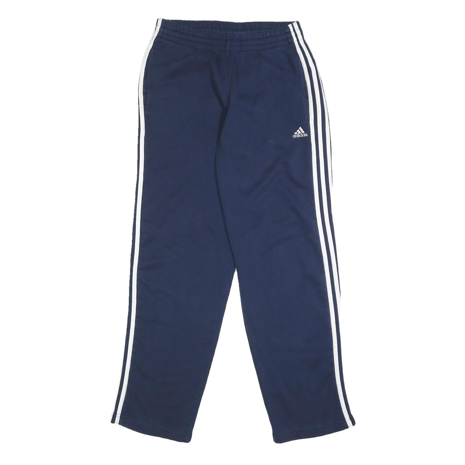 ADIDAS Mens Joggers Navy Blue & White Slim Tapered S W27 L30 Track Pants