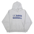 CHAMPION REVERSE WEAVE Mens Grey UC Davis Baseball Pullover Hoodie L Cotton